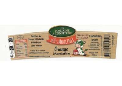 Confitures aux fruits moulines Orange Mandarine